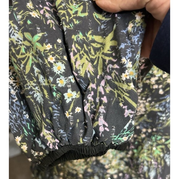 Lauren Conrad Size L Whimsical Peasant Boho Floral Print Square Neck Blouse - Picture 7 of 9